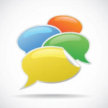 3d empty text bubbles illustration Stock Illustration