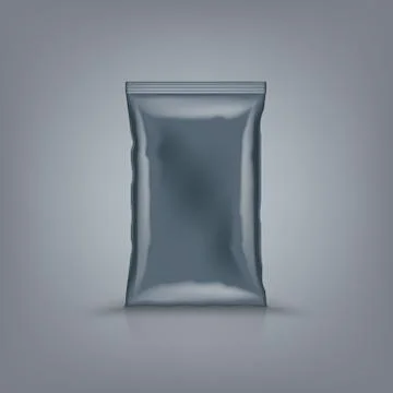 3D Empty Vertical Sealed Plastic Foil Bag Illustrazione stock