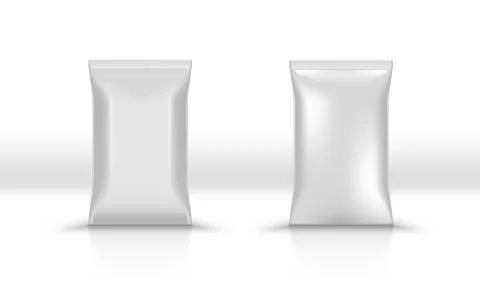 3D Empty Vertical Sealed Plastic Foil Bags Illustrazione stock