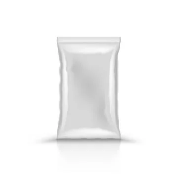 3D Empty Vertical Sealed Plastic Foil Bag Stock Illustration