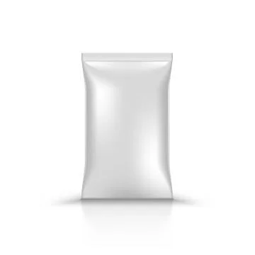 3D Empty Vertical Sealed Plastic Foil Bag Stock Illustration