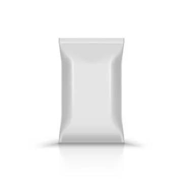 3D Empty Vertical Sealed Plastic Foil Bag Stock Illustration