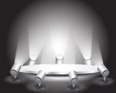 3d empty white podium with light Stock Illustration