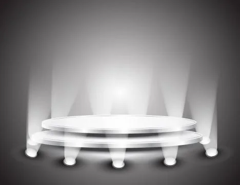 3d empty white podium with light Stock Illustration
