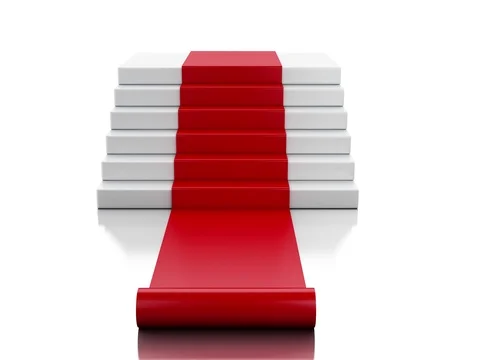 3d Empty white podium with red carpet. Stock Footage 69745581
