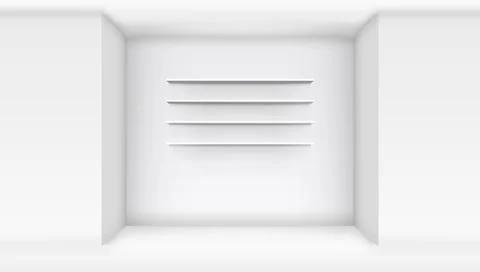 3D Empty White Shop Shelf On Wall Stock Illustration