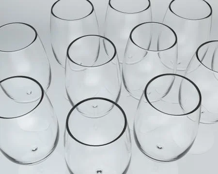 3d empty wine glasses Stock Illustration