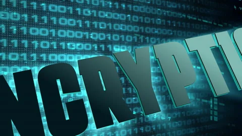 3D encryption text blue glowing shining with blue binary code data background Stock Footage 239930206