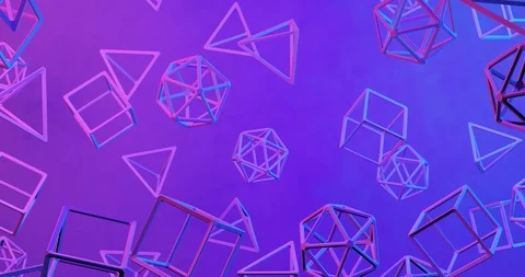 3d endless space abstract moving primitives loop 動画素材 117131297