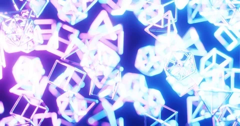 3d endless space abstract moving primitives loop 動画素材 117131299