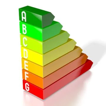 3D energy efficiency chart - power/ electricity saving concept Stock Illustration