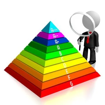 3D energy efficiency chart - power/ electricity saving concept Illustrazione stock