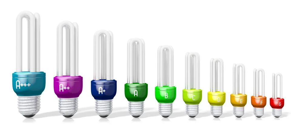 3D energy efficiency chart - power/ electricity saving concept Illustrazione stock
