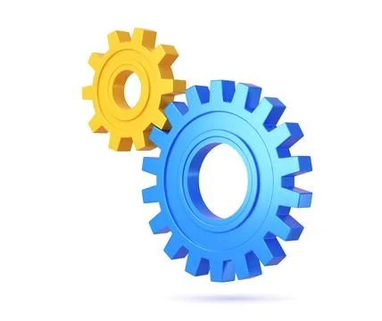 3d engine gear icon, cogwheel mechanism Stock Illustration