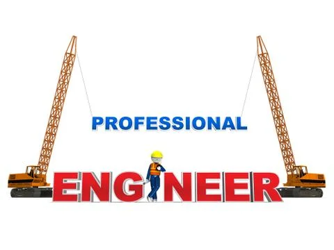 3d engineer on white Stock Illustration