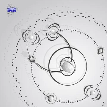3d engineering technology vector backdrop. Futuristic technical plan, mechani Stock Illustration