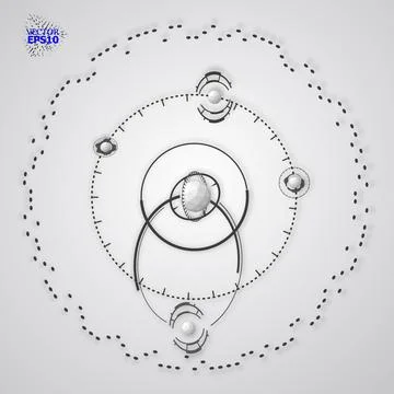 3d engineering technology vector backdrop. Futuristic technical plan, mechani Stock Illustration