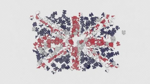 3D England flag assembled from a puzzle Stock Footage 260401455