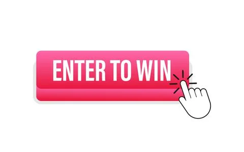 3d enter to win button for web background design. Click button isolated. Illustrazione stock