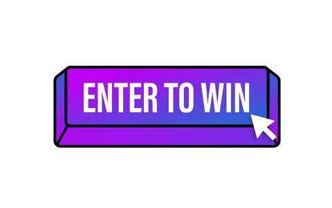 3d enter to win button for web background design. Click button isolated. Illustrazione stock