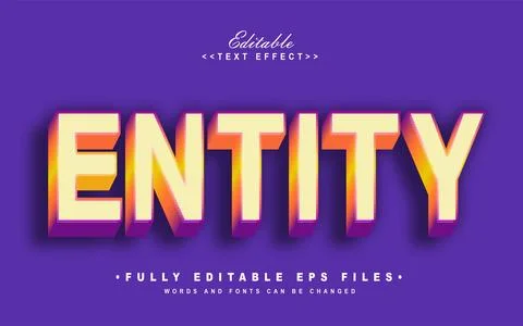 3d entity  text effect Stock Illustration
