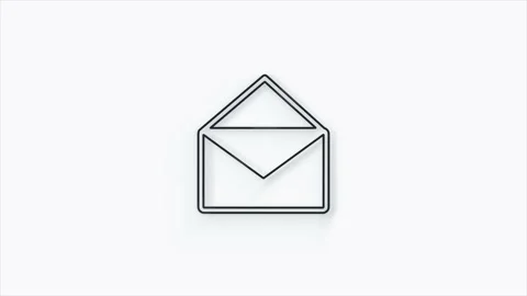 3d Envelope icon isolated on white background. Received message concept. New Stock Footage 156132767