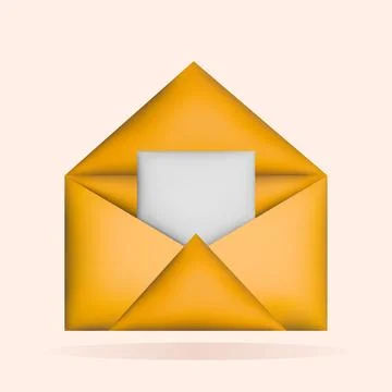 3D envelope or new message. Social media marketing concept. Vector render Illustrazione stock