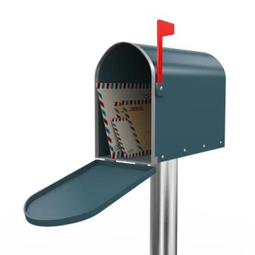 3d envelopes in mailbox Ilustração Stock