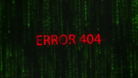 3d error 404 animation. Green code Error matrix screensaver. Stock Footage 272635721