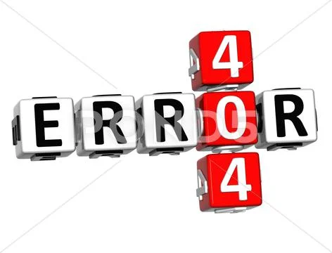 3d error 404 crossword Stock Illustration