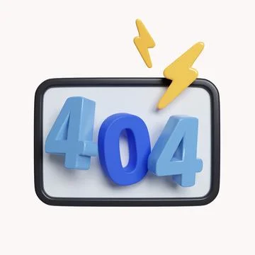 3d Error 404 page not found. Page not found text. something went wrong. icon Illustrazione stock