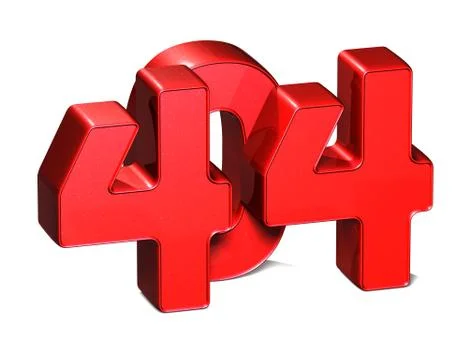 3d error 404 on white background Stock Illustration