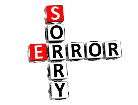 3d error sorry crossword Stock Illustration