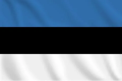 3D Estonia waving flag pattern background. Realistic national flag design. .. 스톡 일러스트