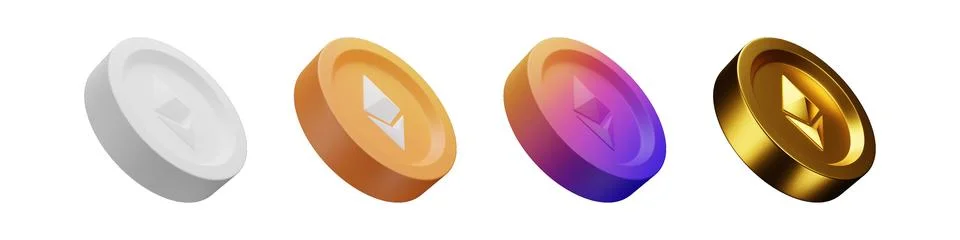 3D eth creative crypto graphics and icons pack Stock-Illustration