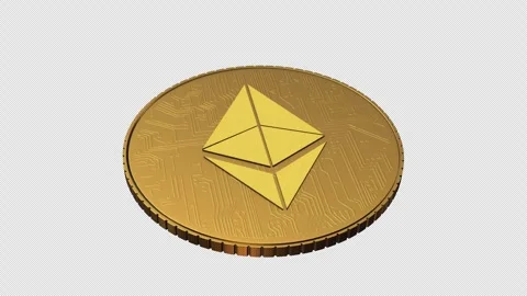 3D Ethereum Coin Rotating on a Transparent Background. 4K Video stock 272223947