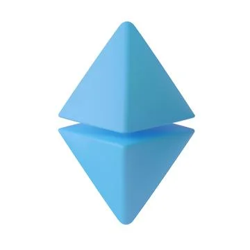 3d ethereum vector symbol Stock Illustration