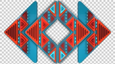 3D ETHNIC TRIBAL ARROWS PATTERN ANIMATION. ALPHA CHANNEL Stock Footage 47975583