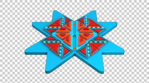 3D ETHNIC TRIBAL ORIGAMI PATTERN ANIMATION. ALPHA CHANNEL Stock Footage 47974691