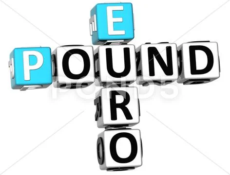 3d euro pound crossword Stock Illustration