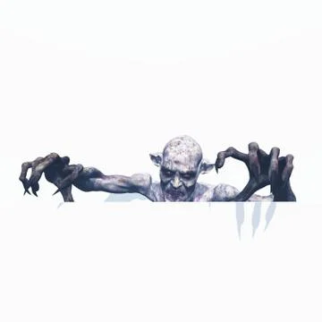 3D evil zombie on a white background Stock Illustration