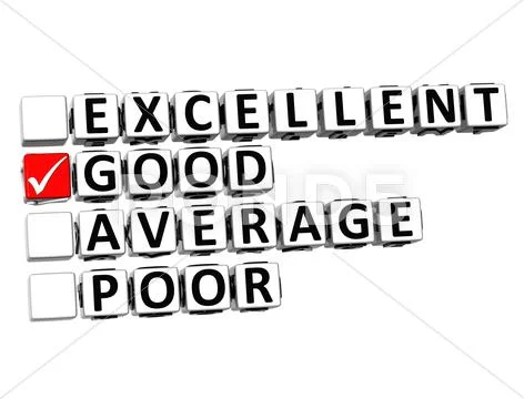 3d excellent good average poor button click here block text Stock Illustration