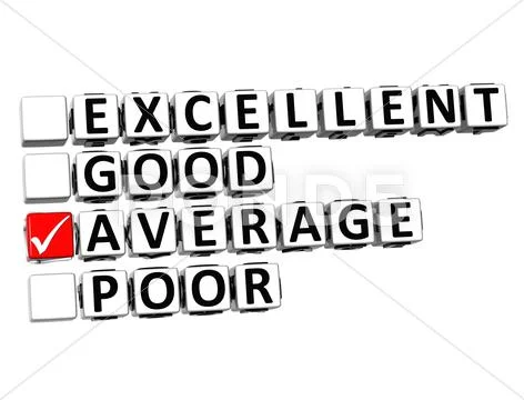 3d excellent good average poor button click here block text Stock Illustration