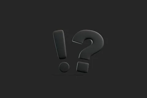 3D Exclamation and Question Marks on Dark Background Stock Illustration