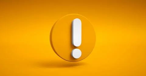 3D exclamation danger sign. Attention sign icon. Hazard warning attention s.. Stock Illustration