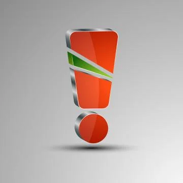 3D exclamation mark Stock Illustration