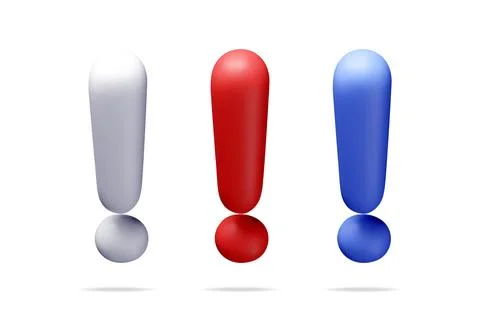 3D exclamation mark isolated on white Stock Illustration