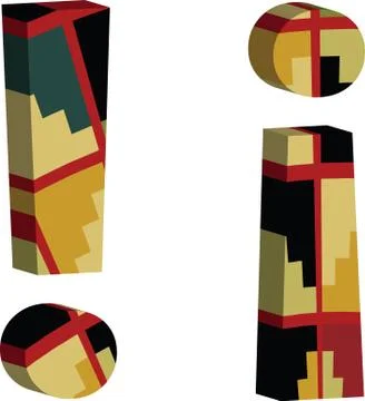 3d EXCLAMATION MARK symbol Stock Illustration