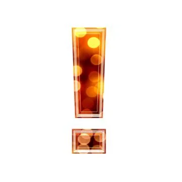 3d exclamation point with glowing lights texture Stock Illustration