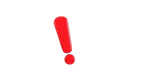 3d exclamation point warning or danger risk message alert problem sign animation Stock Footage 312214034